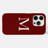 Monogram Naam Bourgogne Rood Maroon Wit Elegant Case-Mate iPhone Case (Achterkant (horizontaal))