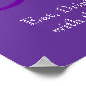 Monogram naam bruiloft Ontvangteken Paars Poster (Hoek)