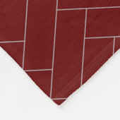 Monogram naam Burgundy Gray Herringbone Pattern Fleece Deken (Hoek)