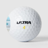 Monogram Naam California Beach Coastal Ocean Foto Golfballen (Logo)