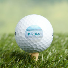 Monogram Naam California Beach Coastal Ocean Foto Golfballen