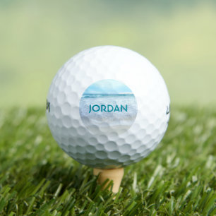 Monogram Naam California Strand Kust Oceaan Foto Golfballen