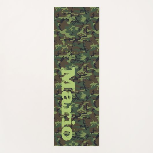 Monogram Naam Camouflage Army Veteran Yoga Mat (Voorkant)