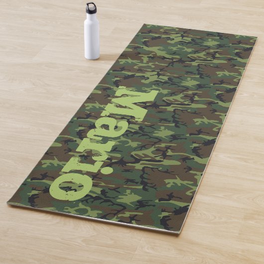 Monogram Naam Camouflage Army Veteran Yoga Mat (In situ)