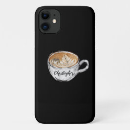 Monogram naam Cappuccino Black Case-Mate iPhone Case
