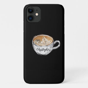 Monogram naam Cappuccino Black Case-Mate iPhone Case
