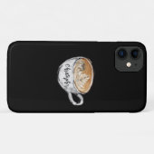 Monogram naam Cappuccino Black Case-Mate iPhone Case (Achterkant (horizontaal))