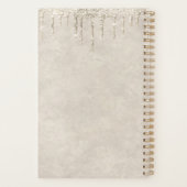 Monogram naam Champagne Dripping Glitter Trendy Planner (Achterkant)