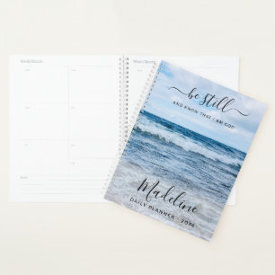 Monogram naam christelijke citaat strand foto dage planner