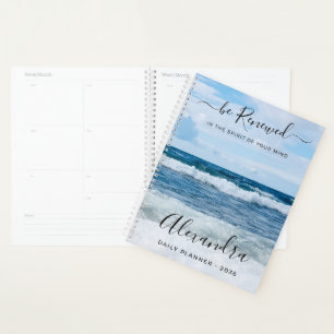 Monogram naam christelijke citaat strand foto dage planner