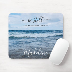 Monogram naam christelijke quote strand foto muismat