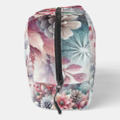Monogram naam Christmas floral pastel waterverf Toilettasje (Rechts)