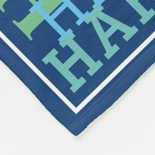 Monogram Naam Cloud Blue Fleece Deken (Hoek)