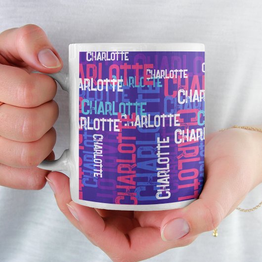 Monogram Naam Cloud Cool Typografie Koffiemok