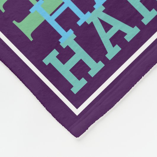 Monogram naam Cloud Paars Fleece Deken (Hoek)