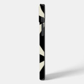 Monogram Naam Cool Retro Geometric Pattern Black Case-Mate iPhone Case (Achterkant / Links)