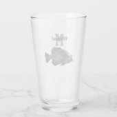 Monogram Naam Crappie Vist Mannen naar buiten Glas (Achterkant)