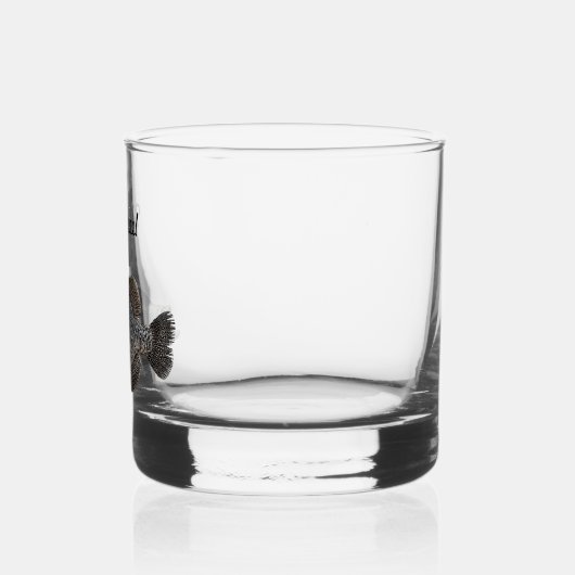 Monogram Naam Crappie Vist Mannen naar buiten Whisky Glas (Links)