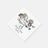 Monogram Naam Datum bruiloft Couple Bride Groom Na Servet (Hoek)