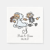 Monogram Naam Datum bruiloft Couple Bride Groom Servet (Voorkant)