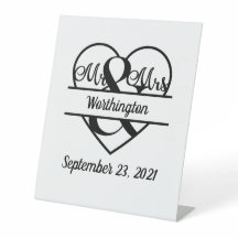 Monogram Naam Datum Hart Trouw