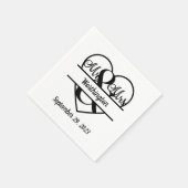 Monogram Naam Datum Hart Trouwen Servet (Hoek)