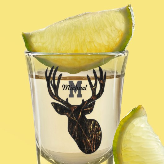 Monogram naam Deer Camo Hunting Mannen Sports Outd Shot Glas