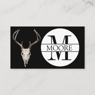  monogram naam Deer Skull Antler Visitekaartje