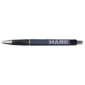 Monogram naam donker marineblauw wit moderne strep pen (Voorkant)