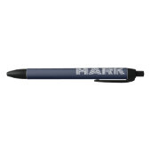 Monogram naam donker marineblauw wit moderne strep zwarte inkt pen (Bodem)