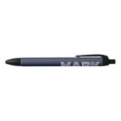 Monogram naam donker marineblauw wit moderne strep zwarte inkt pen (Bovenkant)