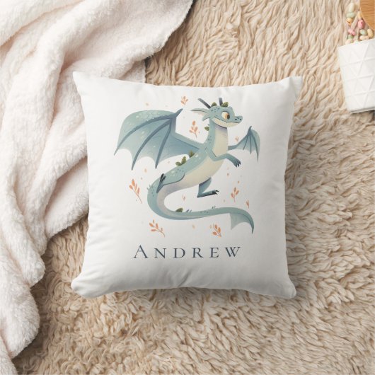 Monogram Naam Draak Jongens Slaapkamer Babykamer Kussen (Deken)