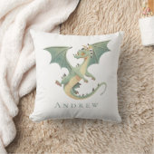 Monogram Naam Dragon Boys Slaapkamer Kinderkamer Kussen (Deken)