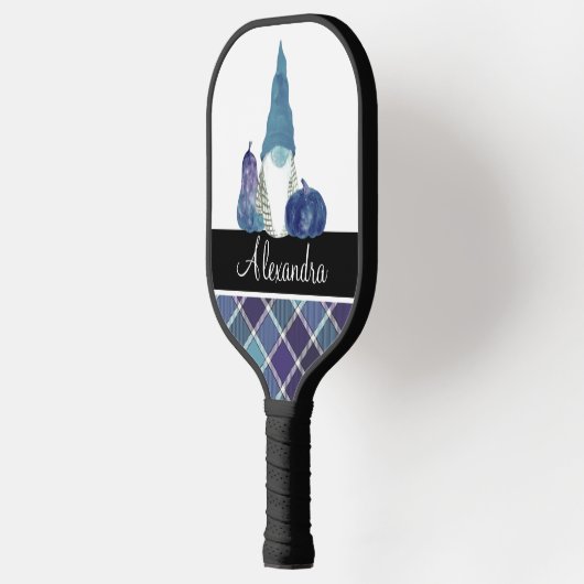 Monogram Naam Dusty Blue Gnome plaid Pickleball Paddle (Links)