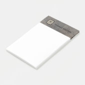Monogram Naam Echt Koeienleder Leren Uitzicht Post-it® Notes (Schuin)