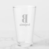 Monogram naam eenvoudig bierglas glas (Achterkant)