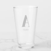 Monogram Naam Eenvoudig Elegant Glas (Achterkant)