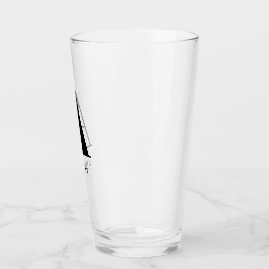 Monogram Naam Eenvoudig Elegant Glas (Links)