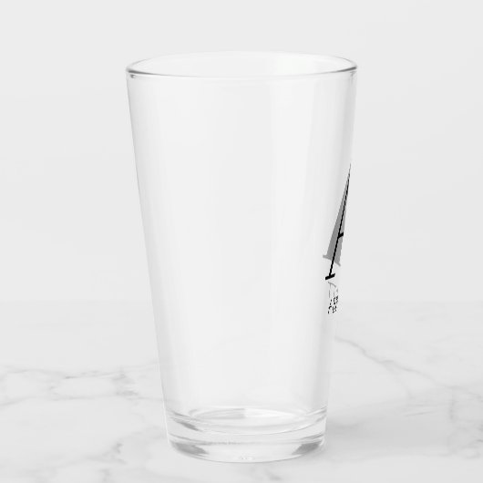 Monogram Naam Eenvoudig Elegant Glas (Rechts)