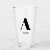 Monogram Naam Eenvoudig Elegant Glas (Voorkant)
