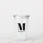 Monogram naam eenvoudig gepersonaliseerd acryl drinkbeker (Voorkant)