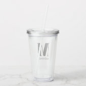 Monogram naam eenvoudig gepersonaliseerd acryl drinkbeker (Achterkant)