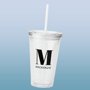 Monogram naam eenvoudig gepersonaliseerd acryl drinkbeker