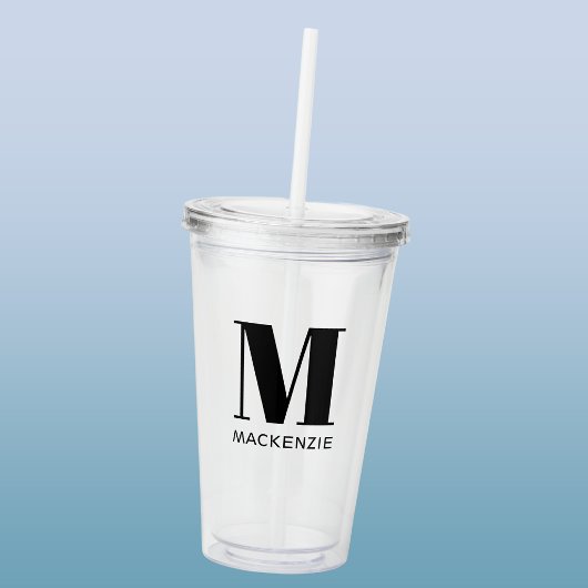 Monogram naam eenvoudig gepersonaliseerd acryl drinkbeker