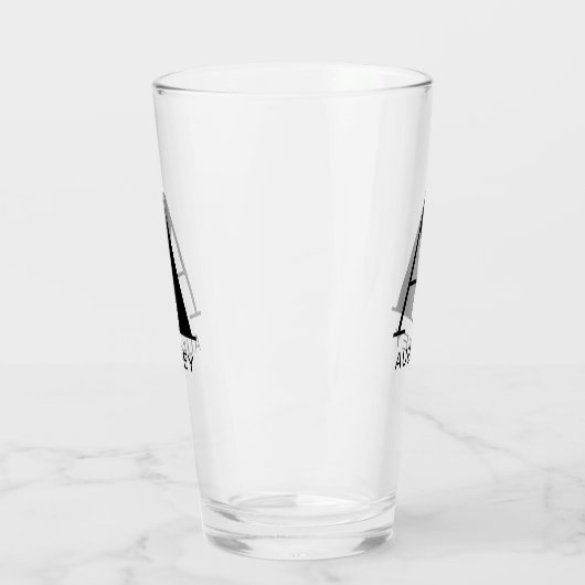 Monogram Naam Eenvoudig Glas (Links)