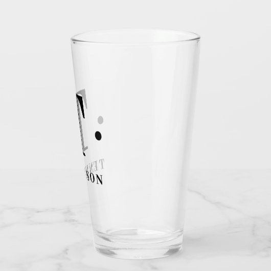 Monogram naam Eenvoudig Initiaal Glas (Links)