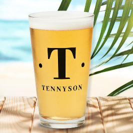 Monogram naam Eenvoudig Initiaal Glas