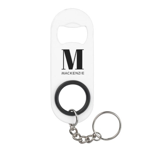 Monogram Naam Eenvoudig Mini Flessenopener (Achterkant)