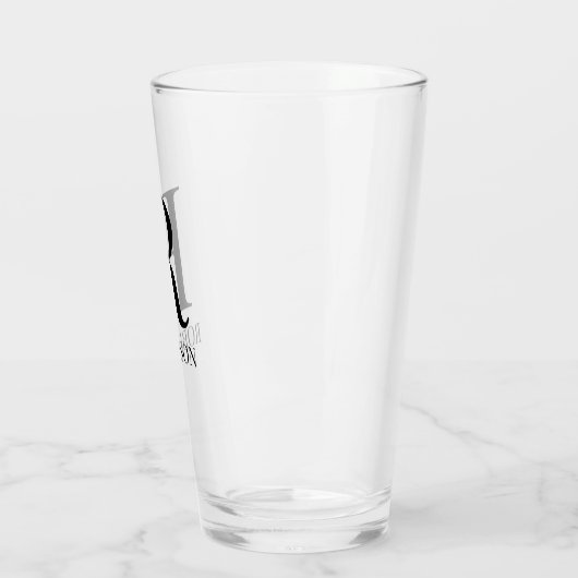 Monogram naam eenvoudig minimalistisch modern bier glas (Links)
