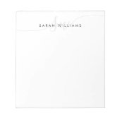 Monogram Naam Eenvoudig Modern Elegant Script Init Notitieblok (Voorkant)